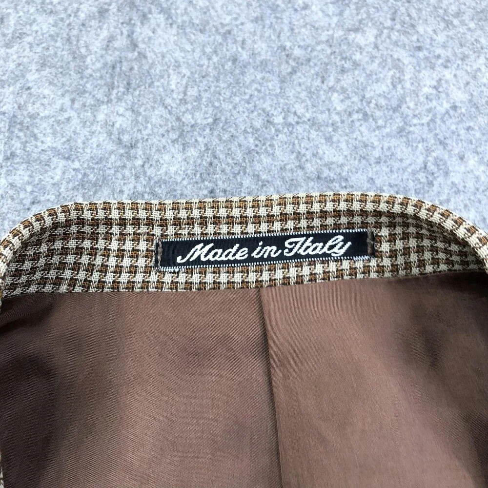 Georgio Armani Blazer Mens 40 Brown Check Wool Tweed Sport Coat Mani Italy